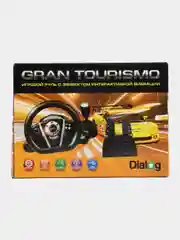 Черный игровой руль GW-235VR Dialog GranTourismo вибро, педали+рычаг, ПК, PS 3/4, XBox, Android