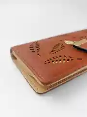Коричневый кошелек женский, кошелек клатч, многофункциональный