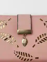 Розовый кошелек женский, кошелек клатч, многофункциональный