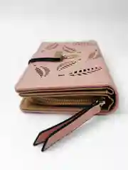 Розовый кошелек женский, кошелек клатч, многофункциональный