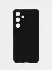 Черный чехол Samsung Galaxy S24 силиконовый, чёрный, прозрачный с кармашком