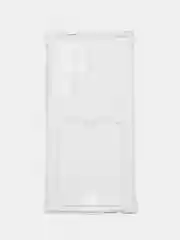 Прозрачный чехол Samsung Galaxy S24 Ultra силиконовый, чёрный, прозрачный с кармашком