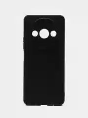 Черный чехол Xiaomi Redmi A3 / Redmi A3X / Poco C61 силиконовый, чёрный, прозрачный с кармашком