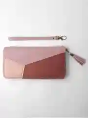 Розовый кошелек женский, женский кошелек клатч, экокожа