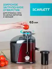 Соковыжималка центрифужная SCARLETT SC-JE50S15, 850 Вт, красный/черный