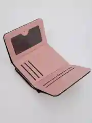 Розовый кошелек женский маленький, кошелек картхолдер