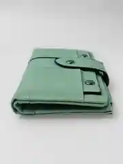 Зеленый кошелек женский со съемным картхолдером, экокожа