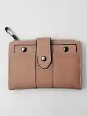 Розовый кошелек женский со съемным картхолдером, экокожа