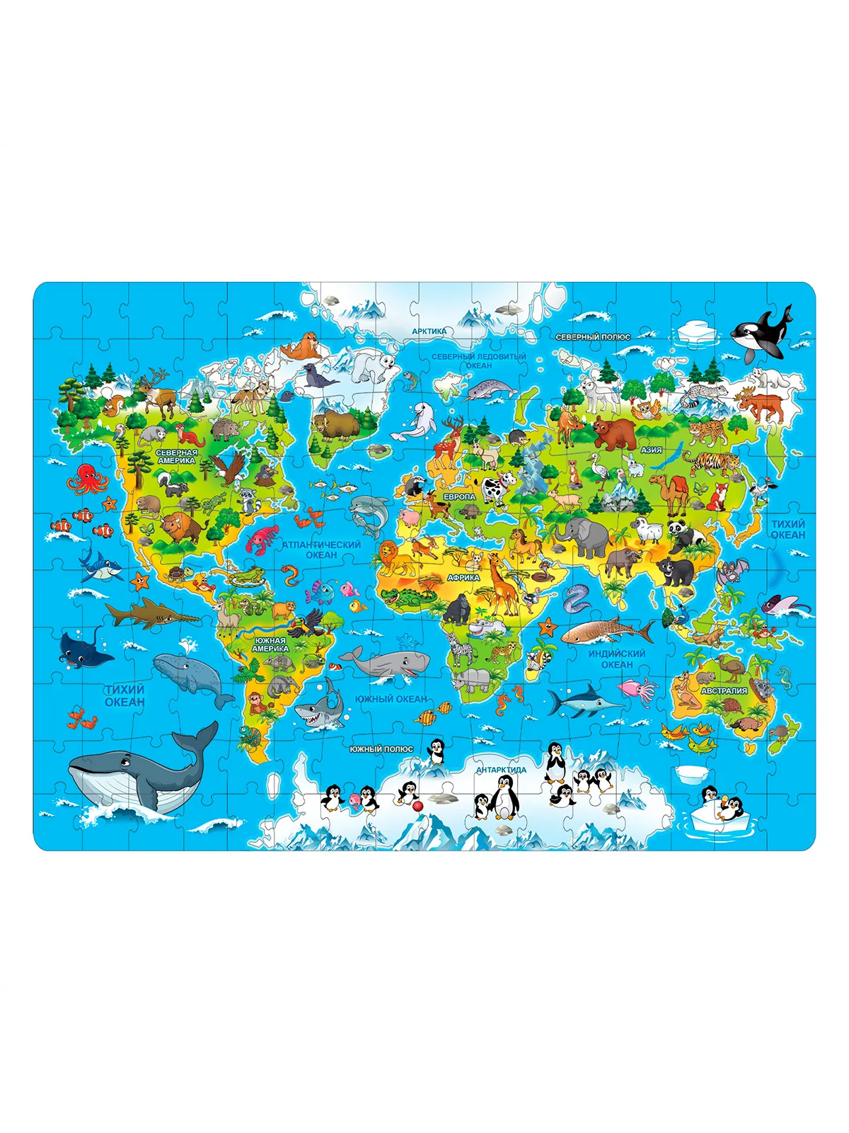 Голубой детский пазл, Puzzle Time, 160 деталей, размер 24 *34 см