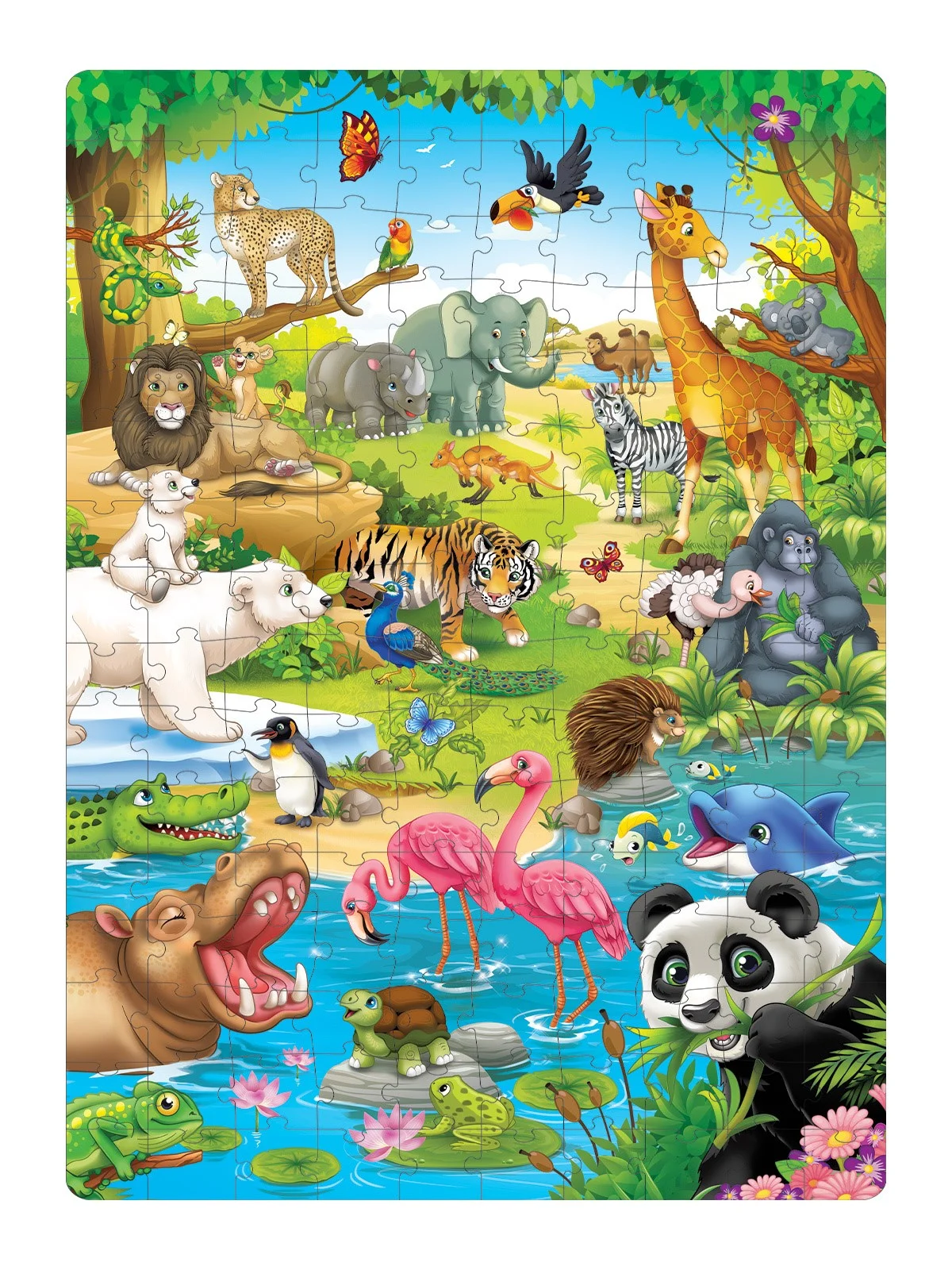 Зеленый детский пазл, Puzzle Time, 160 деталей, размер 24 *34 см