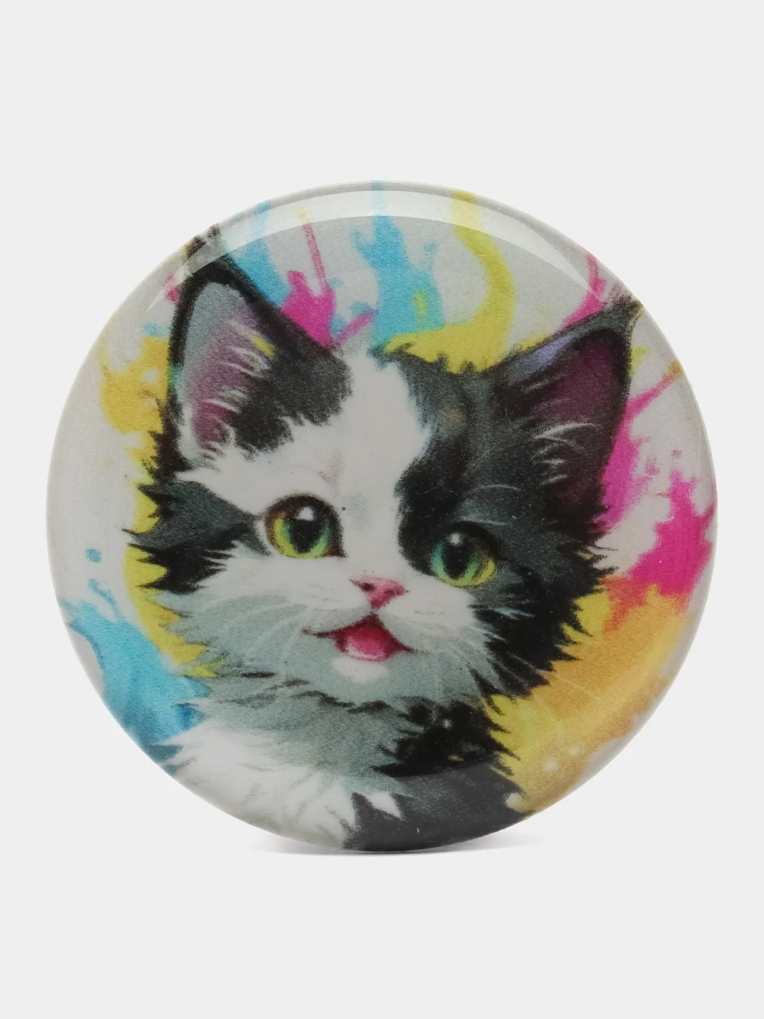 Светло-жёлтый держатель для телефона PopSocket (попсокет) с рисунками