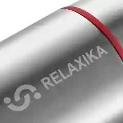 Серебряный термос для еды и супа с широким горлом Relaxika 1 литр в чехле, стальной, R301.1000.1P