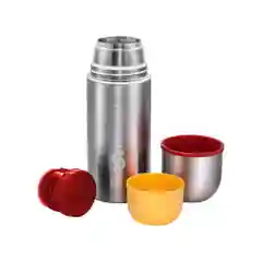 Серебряный термос вакуумный Relaxika 102 стальной с чашками 0,5 л, R102.500.1