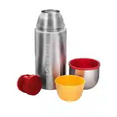 Серебряный термос вакуумный Relaxika 102 стальной с чашками 0,75 л, R102.750.1