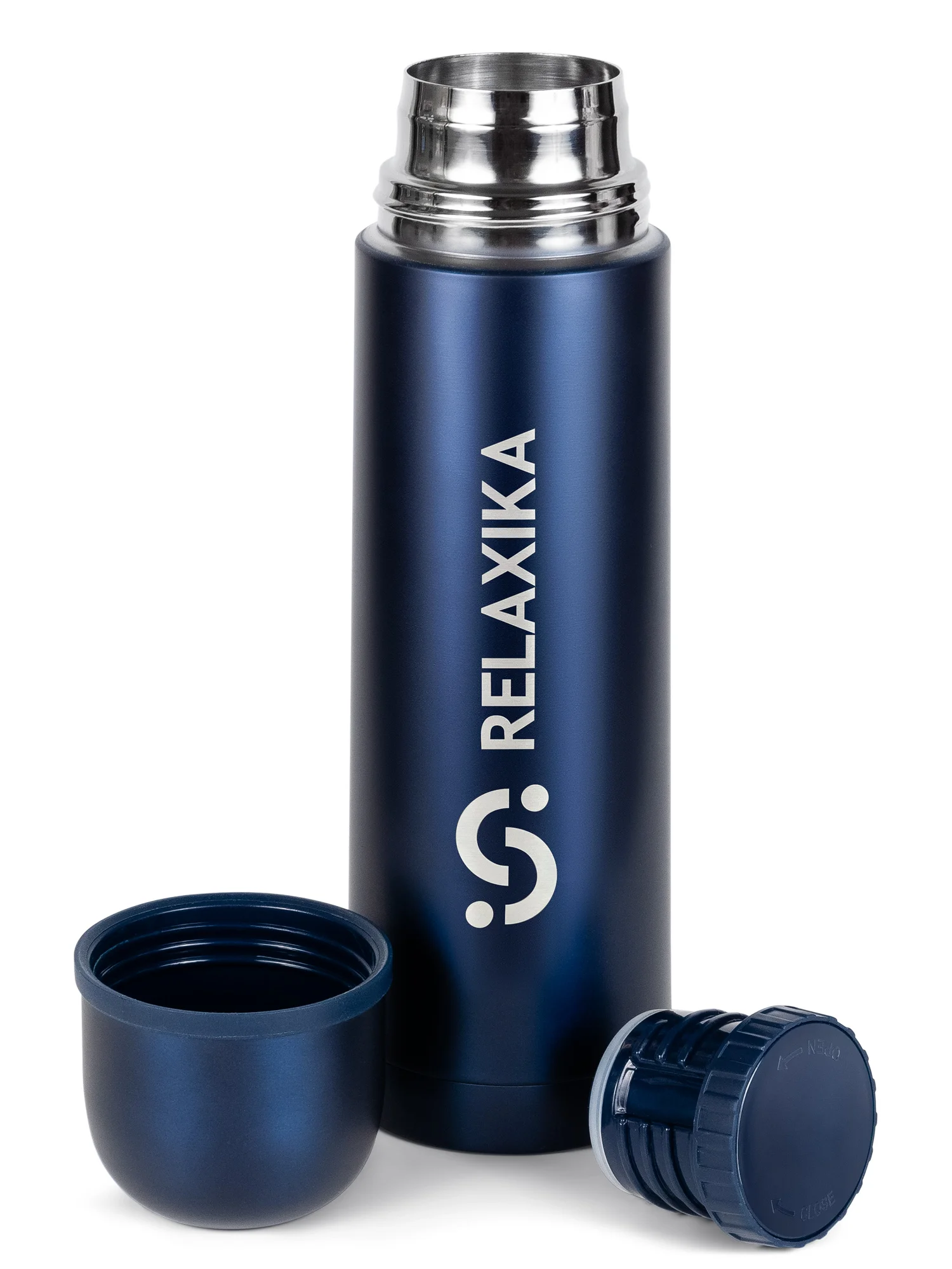 Синий термос Relaxika 101 (0,5 литра), темно-синий, R101.500.3