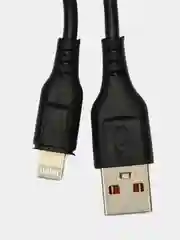 Угольный кабель для быстрой зарядки и передачи данных 2м, Шнур Lightning / Type-C / Micro USB