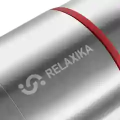 Серебряный термос для еды и супа с широким горлом Relaxika 0,5 литра в чехле, R301.500.1P Релаксика