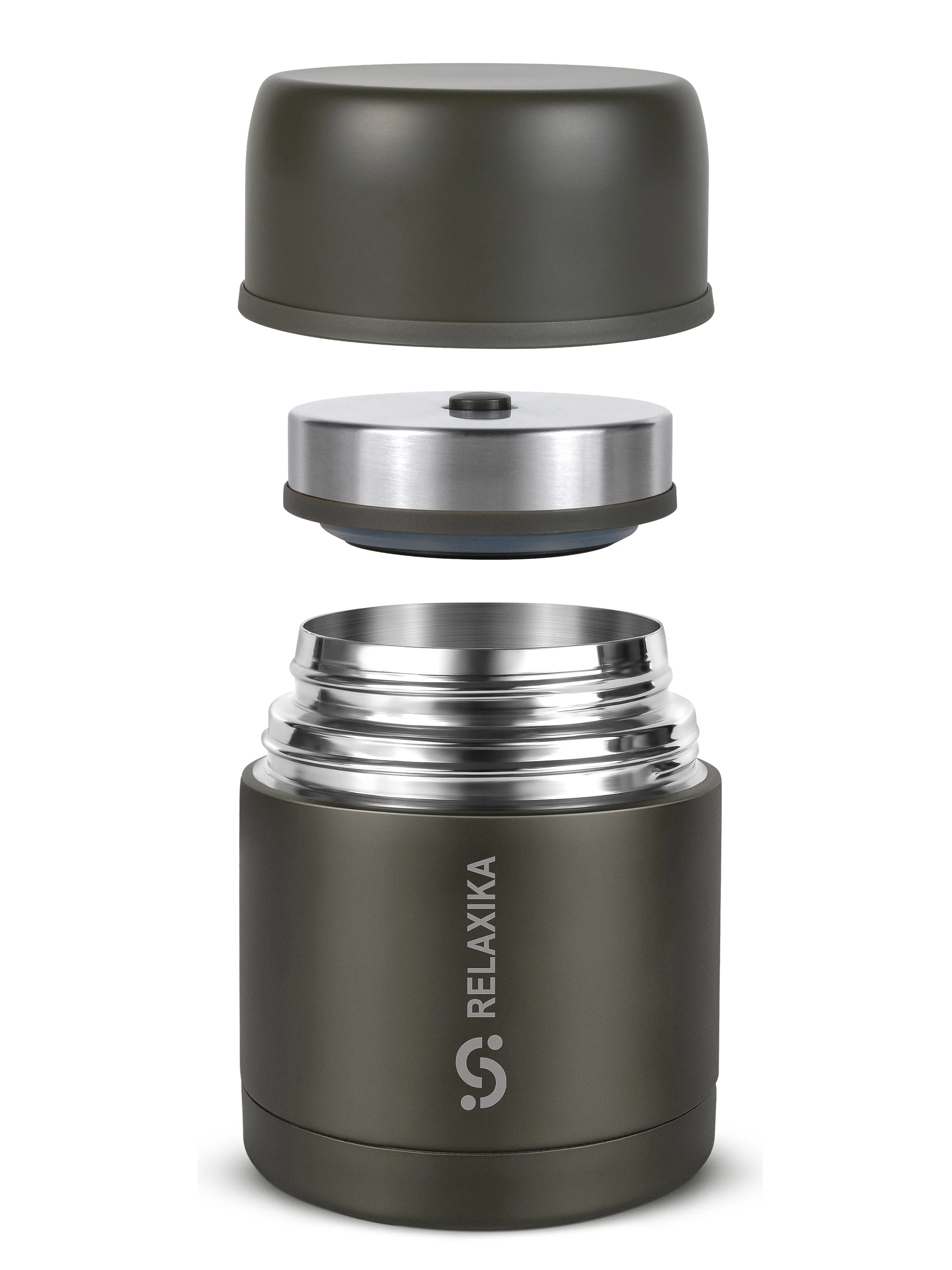 Хаки термос для еды и супа с широким горлом Relaxika 0,5 литра, хаки, R301.500.8 Релаксика