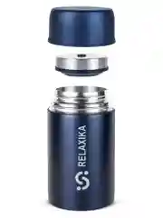 Синий термос для еды и супа с широким горлом Relaxika 1 литр, темно-синий, R301.1000.3 Релаксика