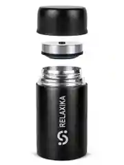 Черный термос для еды и супа с широким горлом Relaxika 1 литр, черный, R301.1000.2 Релаксика