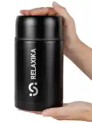 Черный термос для еды и супа с широким горлом Relaxika 1 литр, черный, R301.1000.2 Релаксика