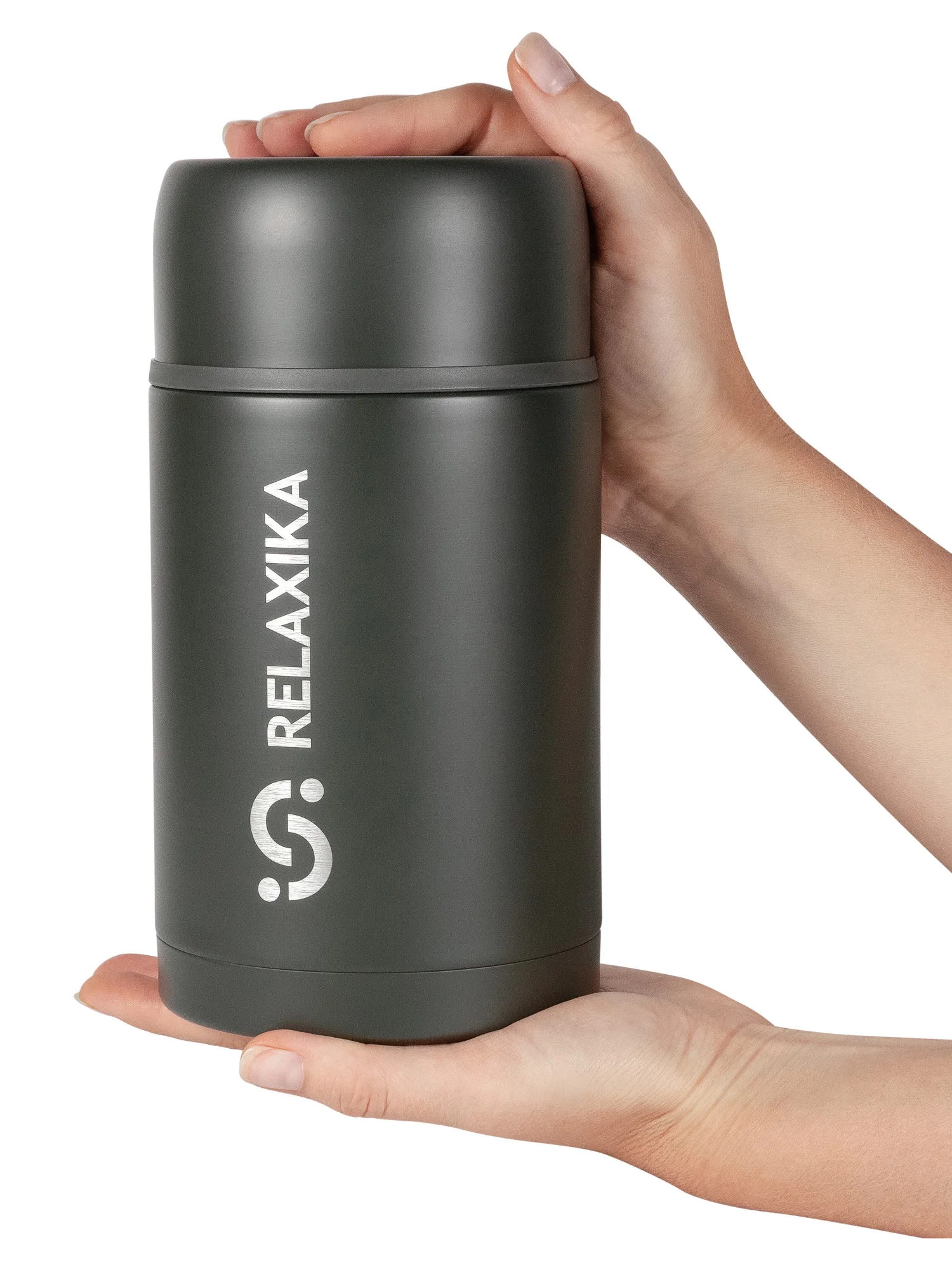 Хаки термос для еды и супа с широким горлом Relaxika 1 литр, хаки, R301.1000.8 Релаксика