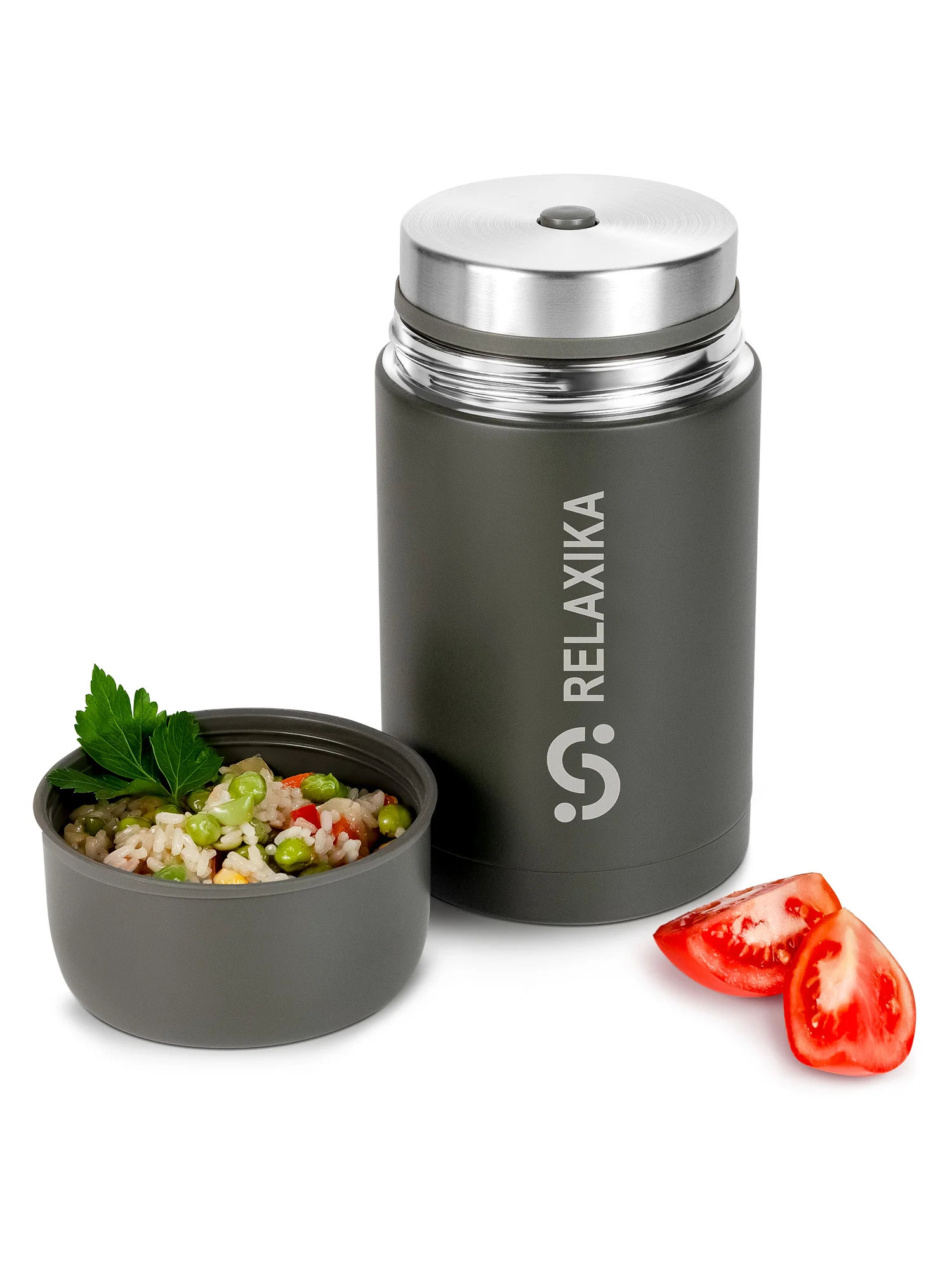 Хаки термос для еды и супа с широким горлом Relaxika 1 литр, хаки, R301.1000.8 Релаксика