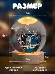 Прозрачный хрустальный шар-ночник 3D, настольный, светильник , ночник детский, в детскую комнату