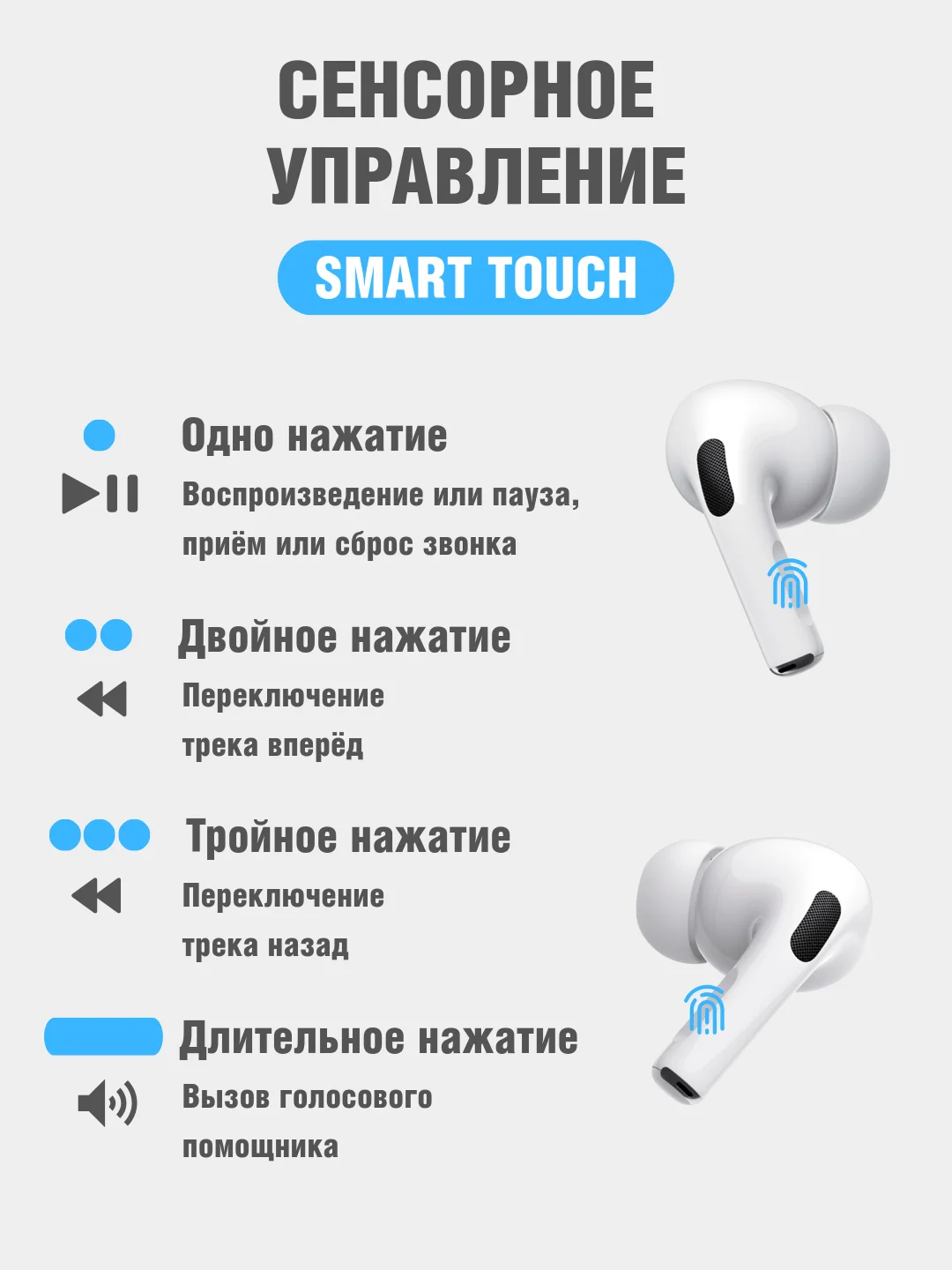 Беспроводные наушники Pods Pro c микрофоном, сенсорные, с анимацией для iPhone, Android