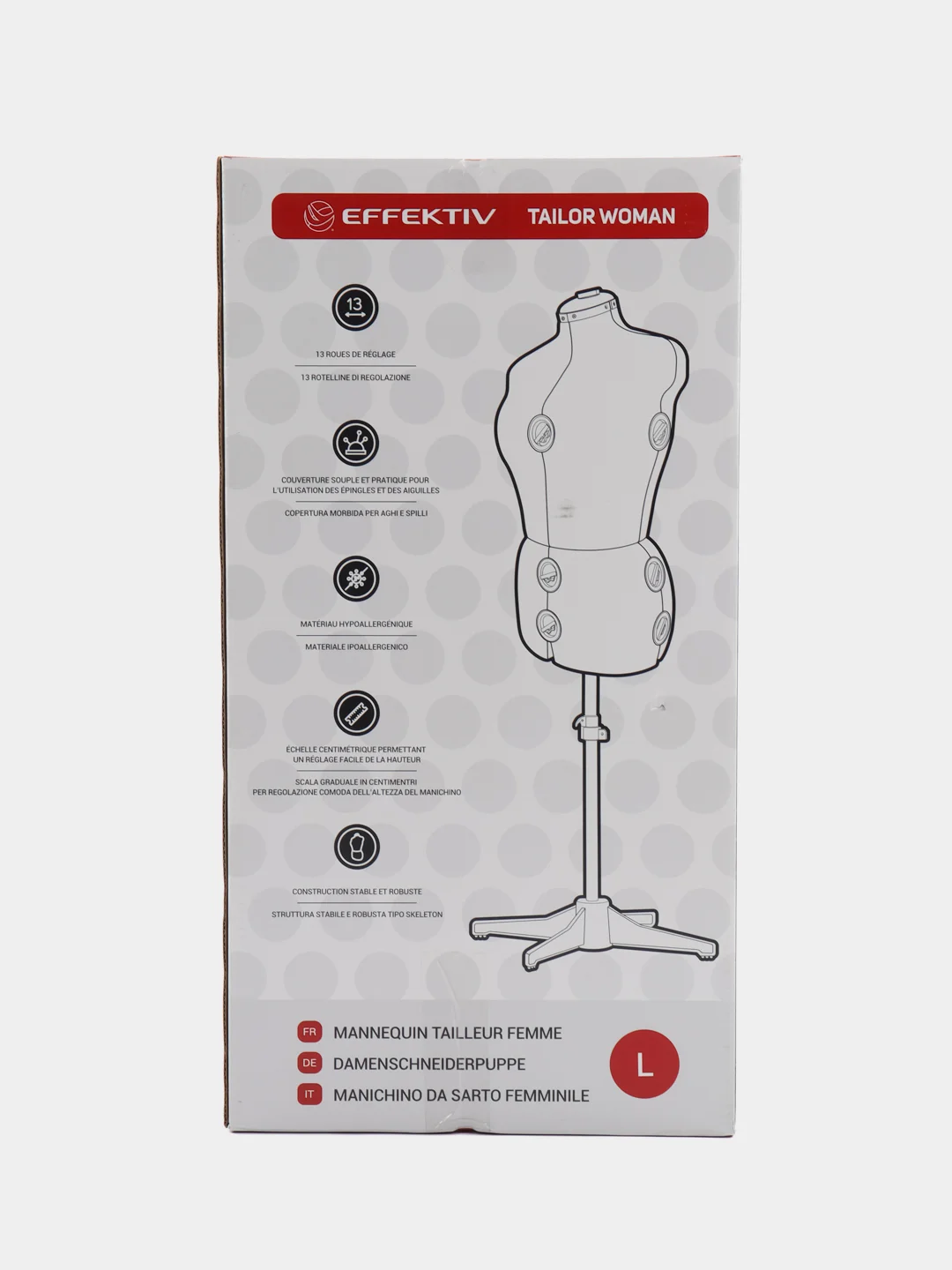 Манекен портновский Effektiv TailorWoman L, красный