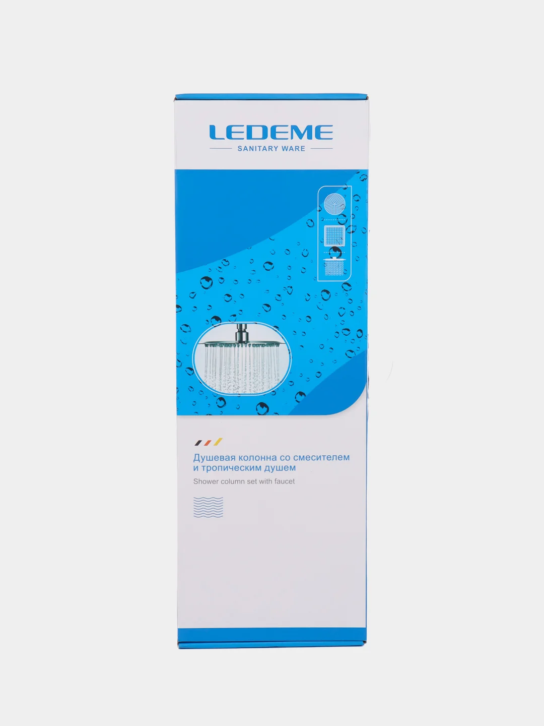 Хром душевая система со смесителем и тропическим душем Ledeme L2480