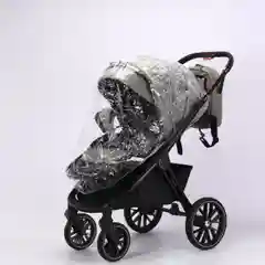 Серый коляска 2в1 Voagax Tegra экокожа