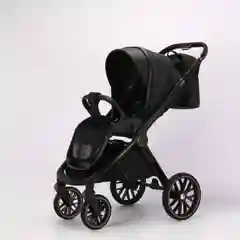 Черный коляска 2в1 Voagax Tegra экокожа