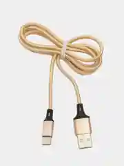 Золотой кабель для быстрой зарядки и передачи данных 1м, Шнур Lightning / Type-C / Micro USB
