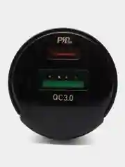 Черный автомобильное зарядное устройство Hoco Z42 Light Road 1xUSB, 1xUSB-C, 3А, PD20W, QC3.0,LED