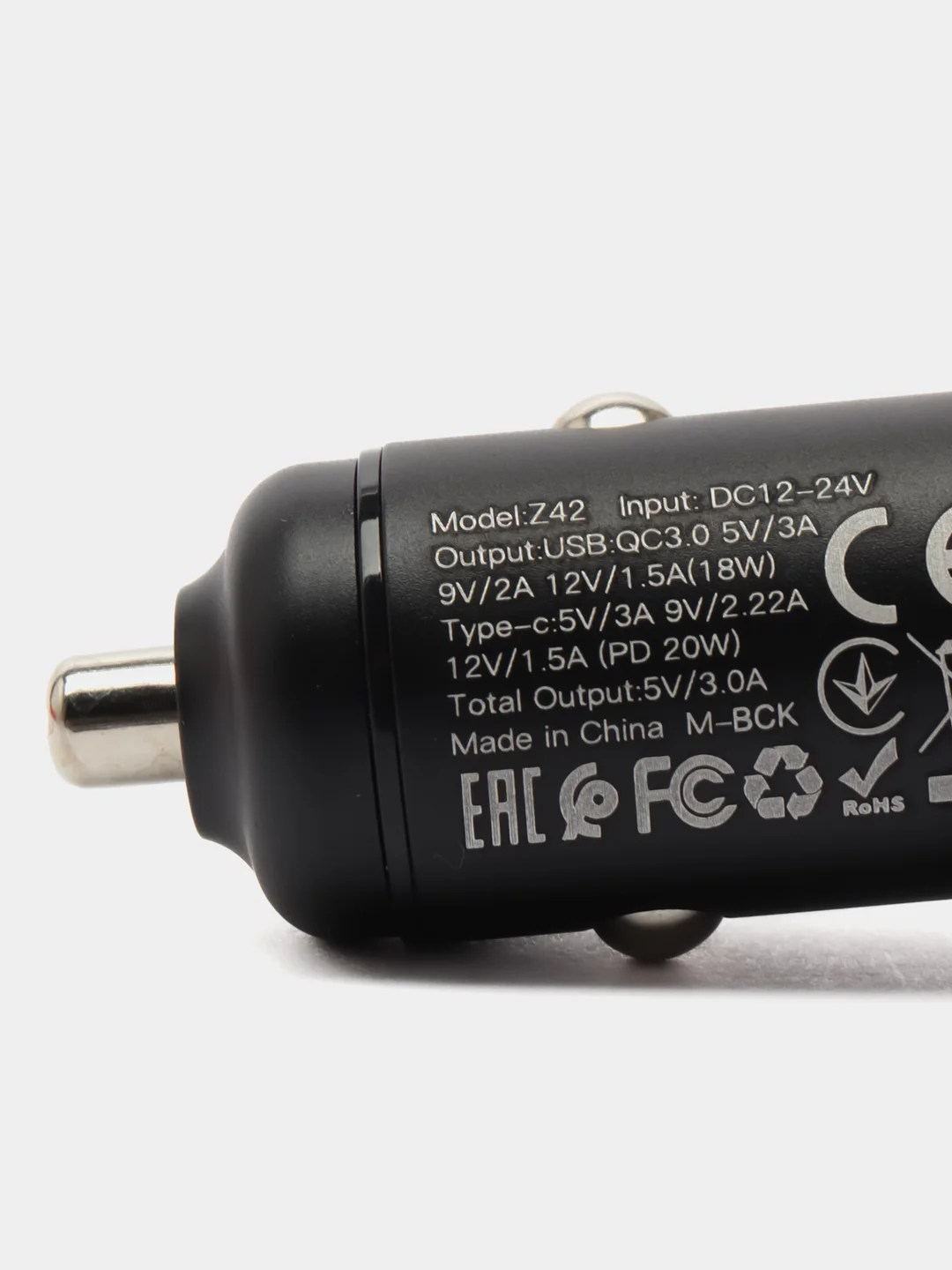 Черный автомобильное зарядное устройство Hoco Z42 Light Road 1xUSB, 1xUSB-C, 3А, PD20W, QC3.0,LED