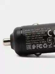 Черный автомобильное зарядное устройство Hoco Z42 Light Road 1xUSB, 1xUSB-C, 3А, PD20W, QC3.0,LED