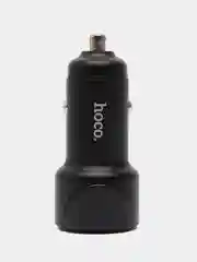 Черный автомобильное зарядное устройство Hoco Z42 Light Road 1xUSB, 1xUSB-C, 3А, PD20W, QC3.0,LED