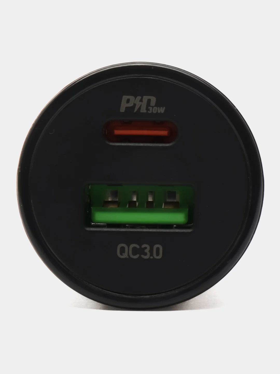 Черный автомобильное зарядное устройство Hoco Z47A Transparent 1xUSB, 1xUSB-C, 3А, PD30W, QC3.0