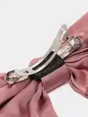 Бант заколка розовый большой шелковый
