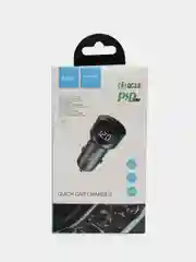 Серый автомобильное зарядное устройство Hoco Z42 Light Road 1xUSB, 1xUSB-C, 3А, PD20W, QC3.0,LED
