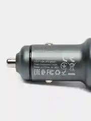 Серый автомобильное зарядное устройство Hoco Z42 Light Road 1xUSB, 1xUSB-C, 3А, PD20W, QC3.0,LED