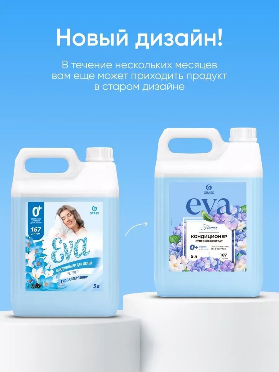 Кондиционер для белья Grass EVA flower, концентрированный, 5 кг