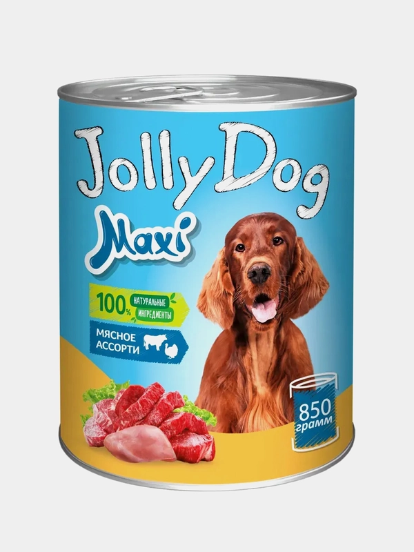 Влажный корм для собак ЗООГУРМАН Jolly Dog Мясное ассорти, 850г