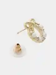 Женские серьги с кристаллами и бантиком