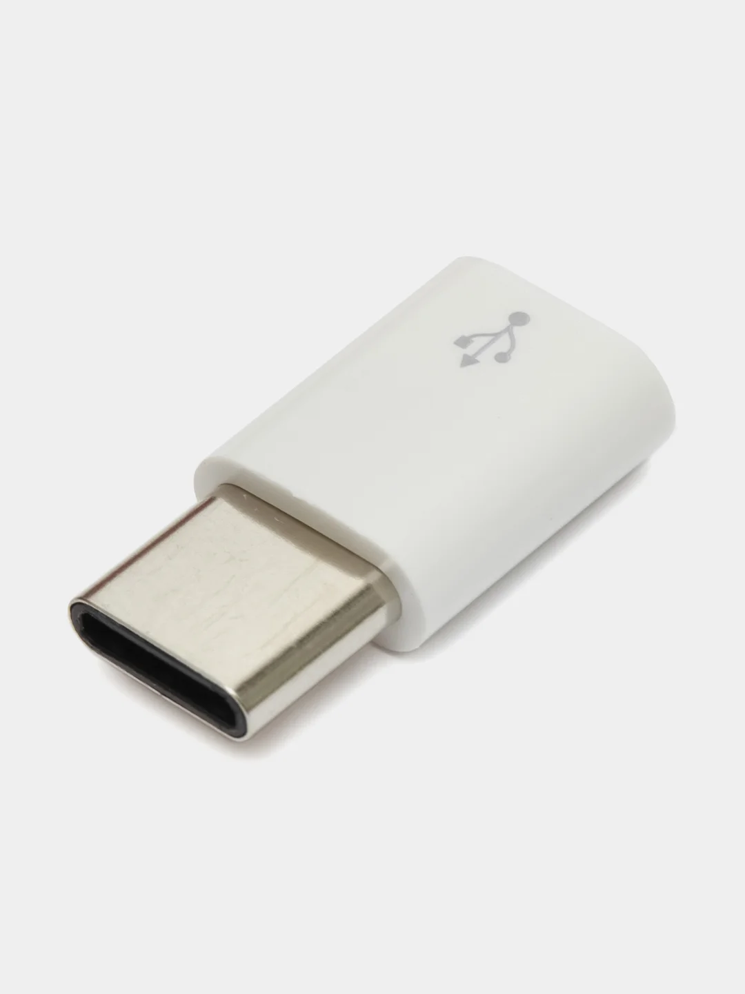 Белый otg переходник с Micro USB на Type-C / ОТГ
