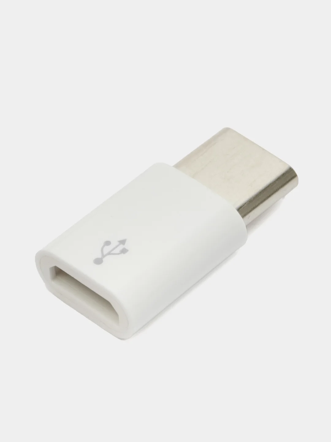 Белый otg переходник с Micro USB на Type-C / ОТГ