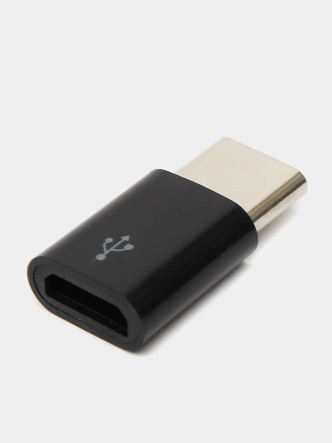 Черный otg переходник с Micro USB на Type-C / ОТГ