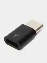 Черный otg переходник с Micro USB на Type-C / ОТГ