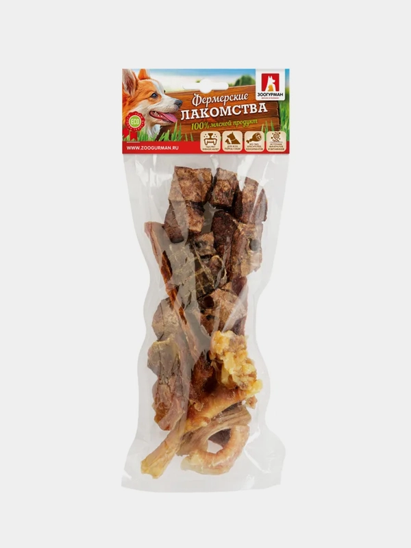 Лакомство для собак ЗООГУРМАН "Фермерские Лакомства" Мясной микс, 100 г